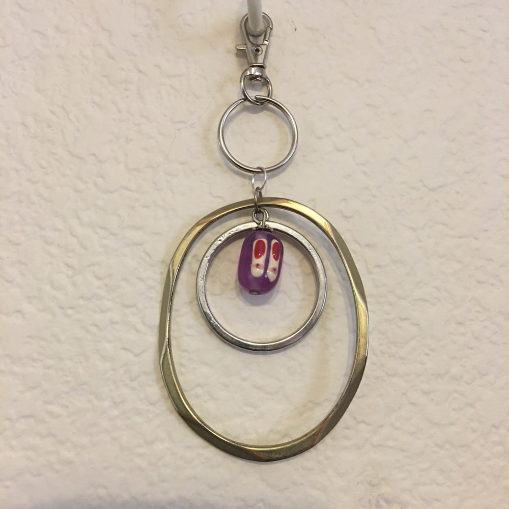 Vintage repurpose salvaged estate gem keychain